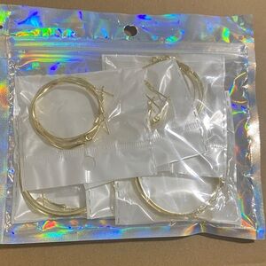 Gold Hoop Earrings Set